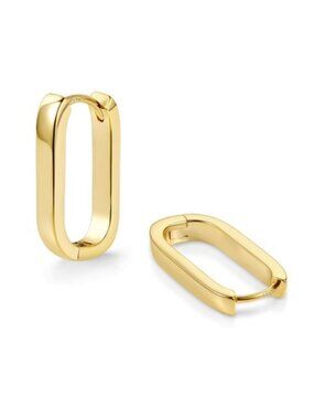 New! Heaven Gold Oval Hoop Earrings (3003) NWOT